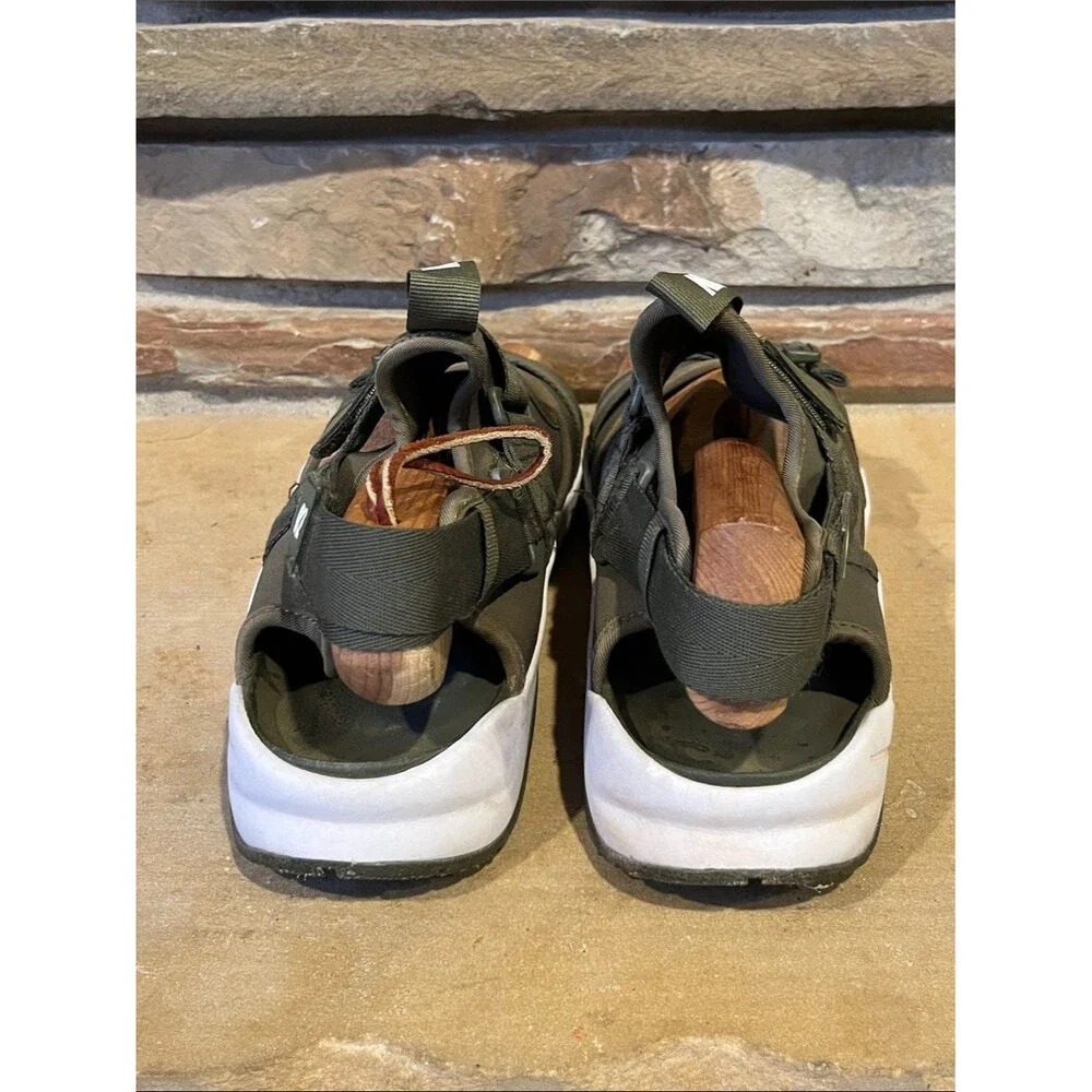Nike Canyon Olive Green Athletic Sandals with White Sole